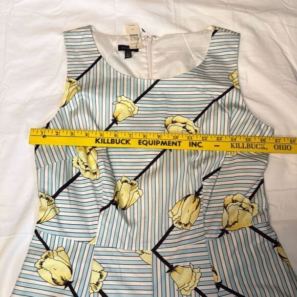NWT Talbots fit and flare midi dress women’s size 6 yellow tulips blue black str - Picture 13 of 13